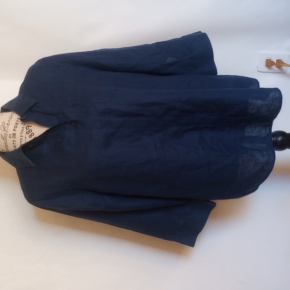Chico's Tops - Chicos 100% Linen Women's No Iron Button Down Shirt 3/4 Sleeves 1 Pocket Size M